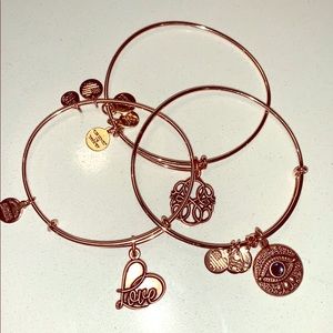 Alex and Ani Rose gold bracelet trio